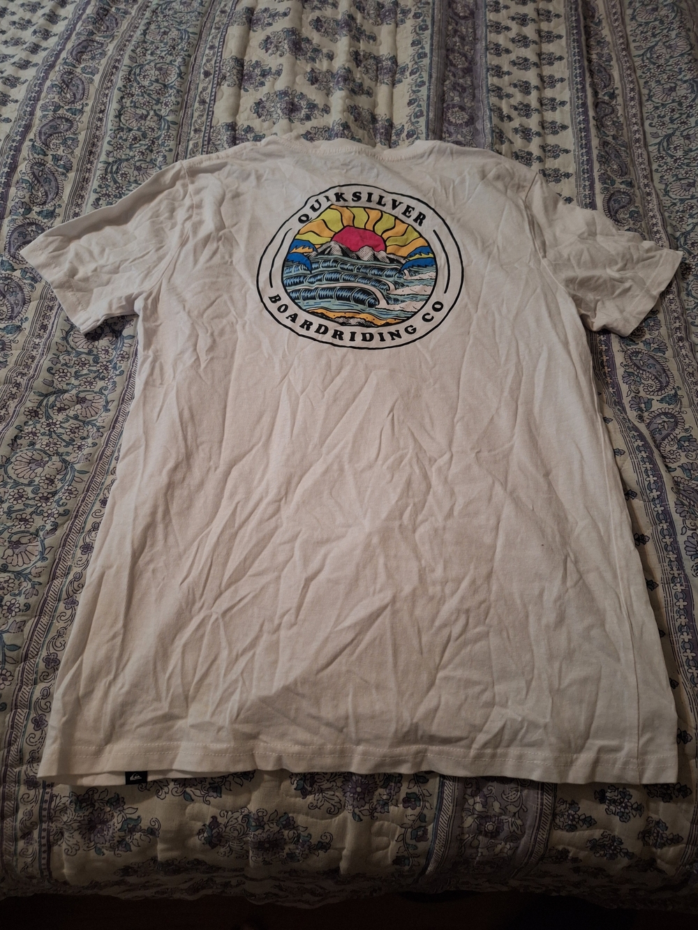 Quiksilver Boy's White Graphic Logo T-Shirt